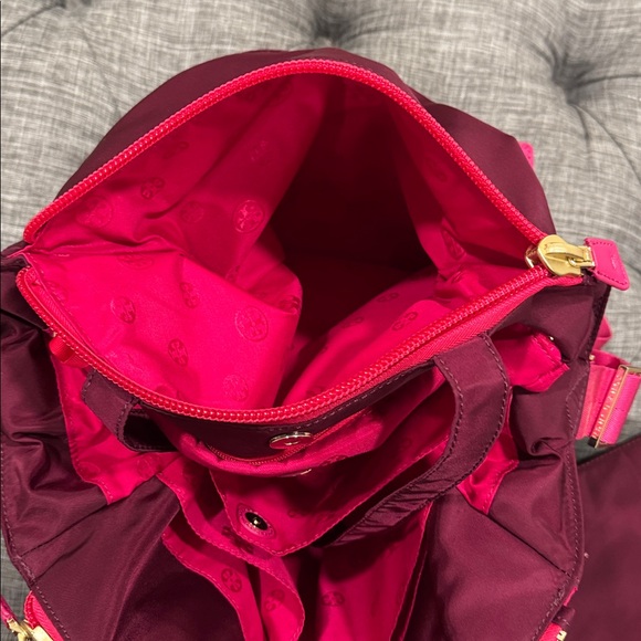Tory Burch Baby Diaper Work Travel Burgundy Large Tote Bag - Picture 14 of 17